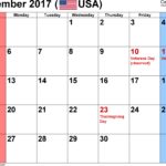 Letter Of November 2017 Calendar Template Excel With November 2017 Calendar Template Excel Document