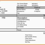 Letter Of Pay Stub Template Excel Inside Pay Stub Template Excel Free Download