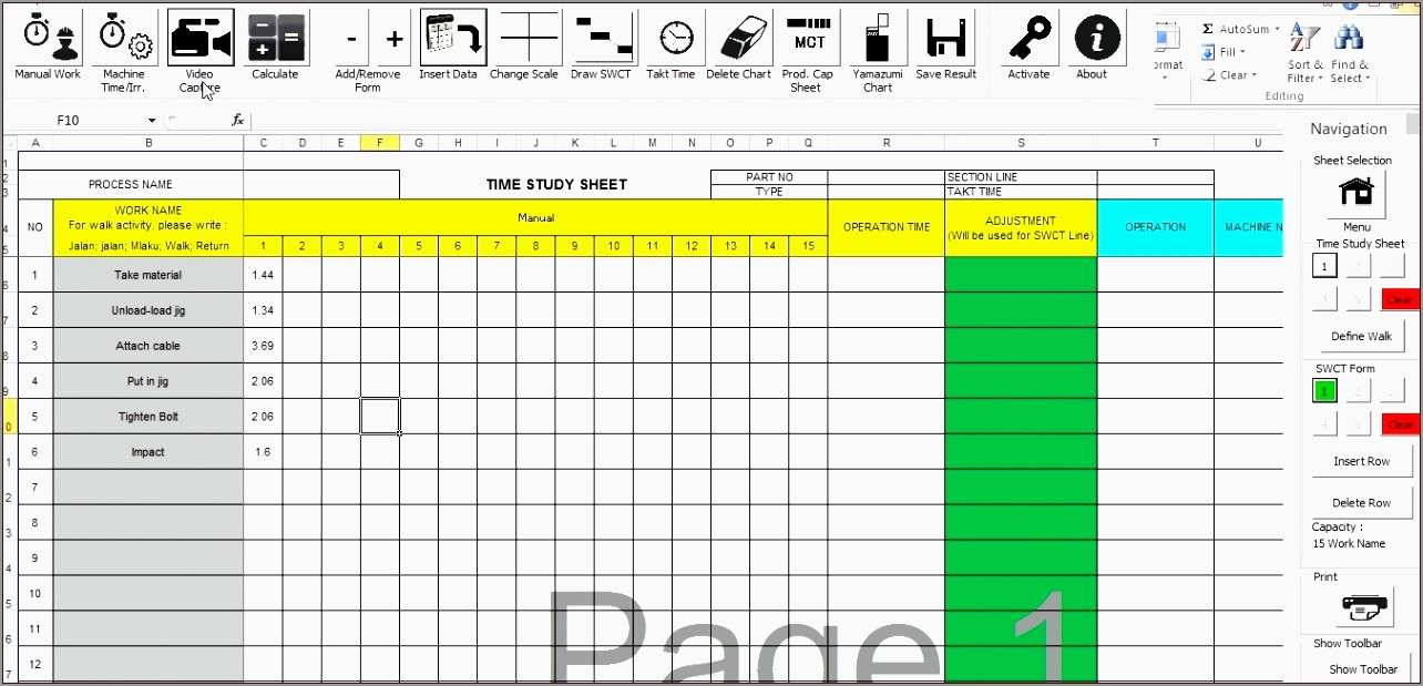 Letter Of Time Study Template Excel With Time Study Template Excel Templates