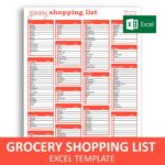 Letters Of Grocery List Template Excel With Grocery List Template Excel Free Download