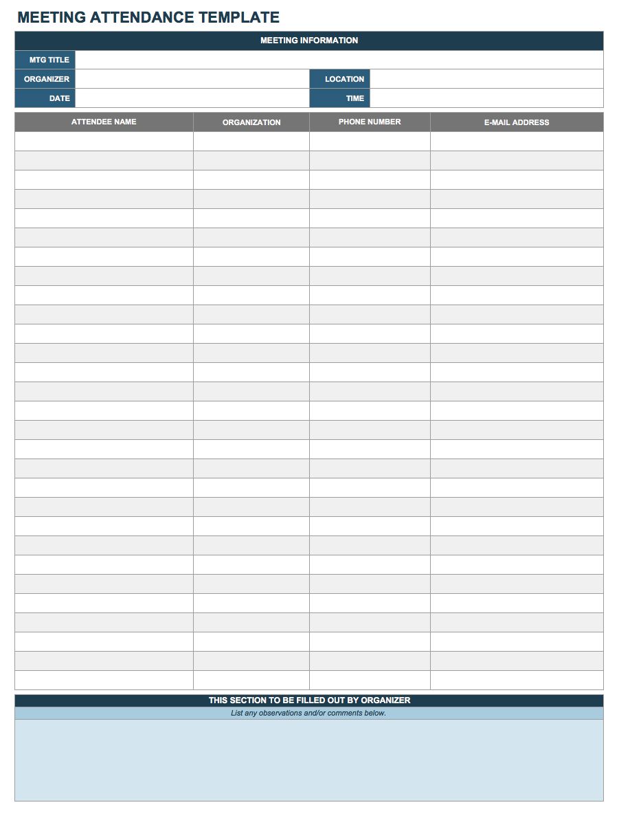 Personal Attendance Sheet Template Excel With Attendance Sheet Template Excel Download