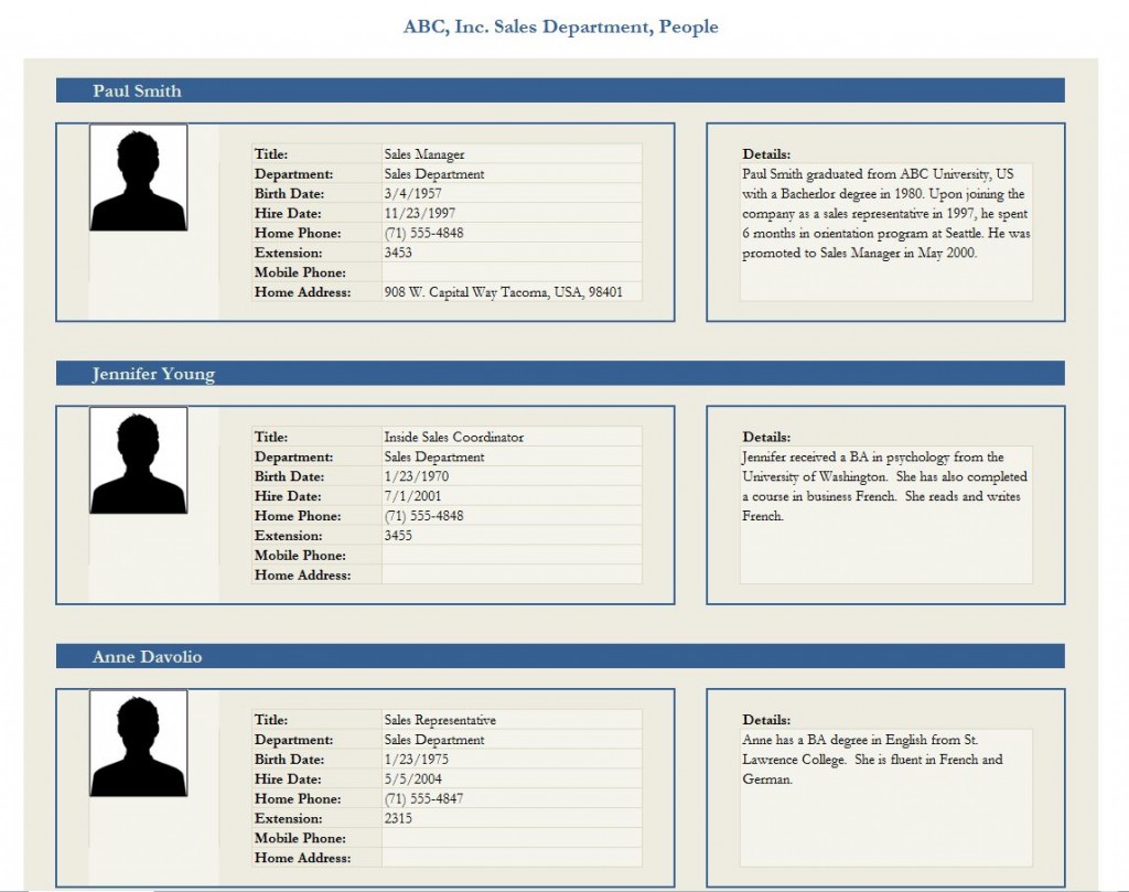 Personal Employee Profile Template Excel Intended For Employee Profile Template Excel Samples