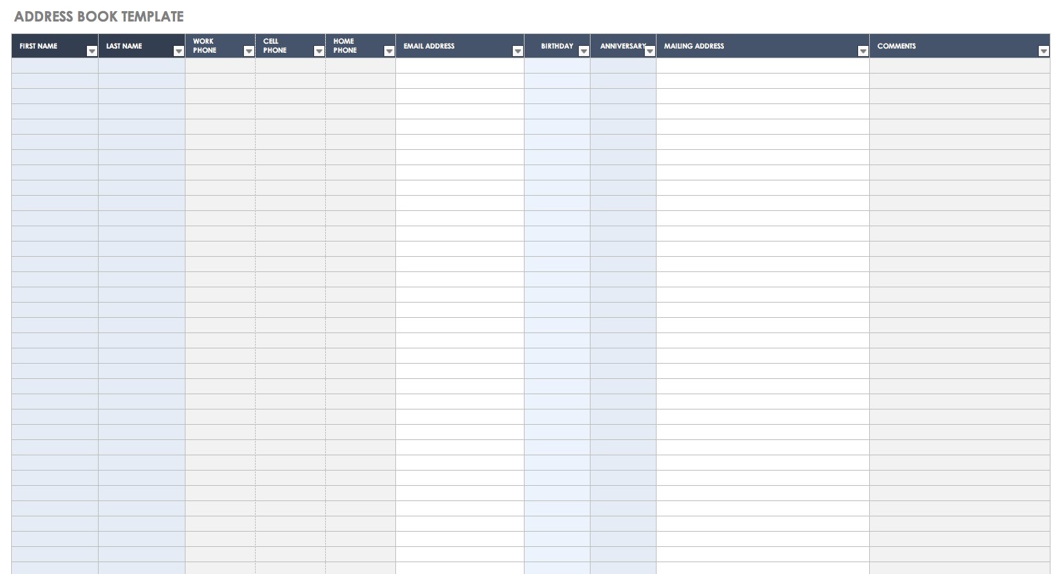 Personal Excel Address Book Template Intended For Excel Address Book Template Samples