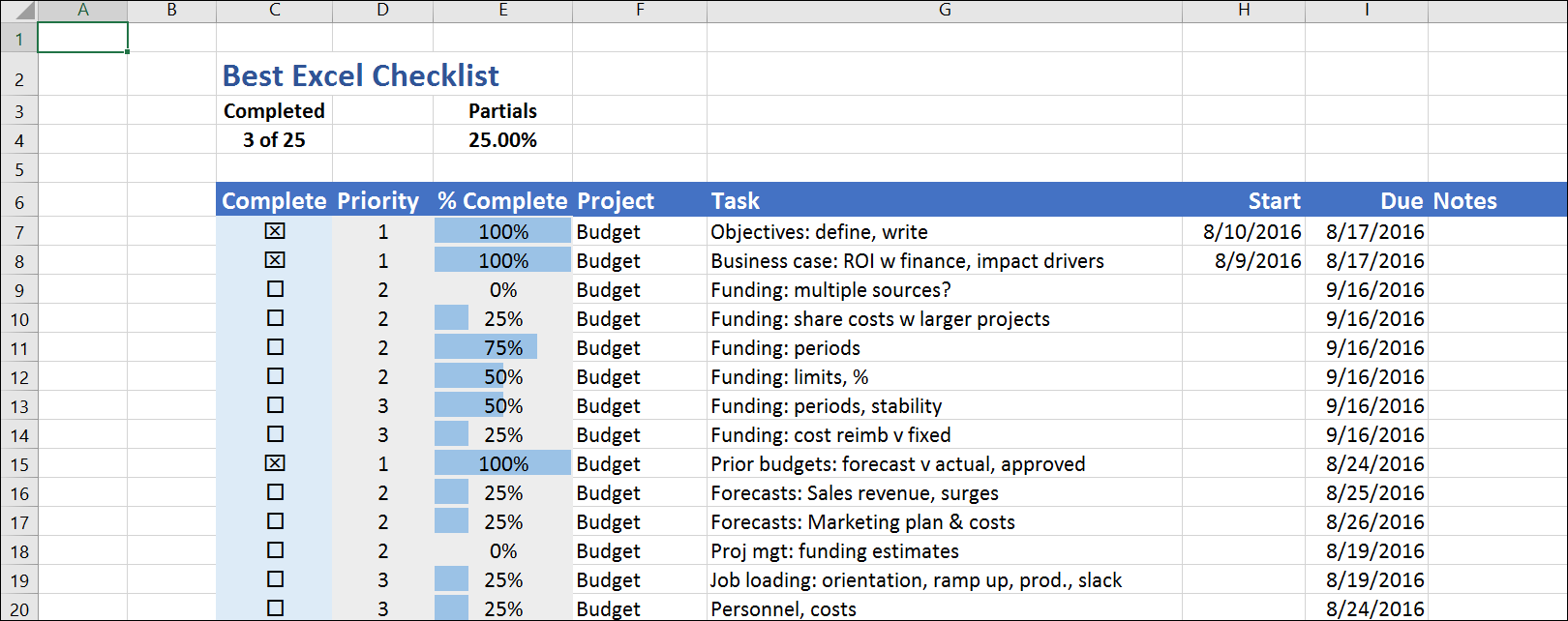 Personal Excel Checklist Template With Excel Checklist Template In Excel