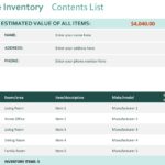 Personal Financial Inventory Worksheet Excel For Financial Inventory Worksheet Excel Templates