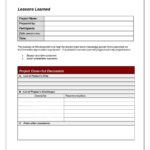 Personal Lessons Learned Template Excel Inside Lessons Learned Template Excel Letters