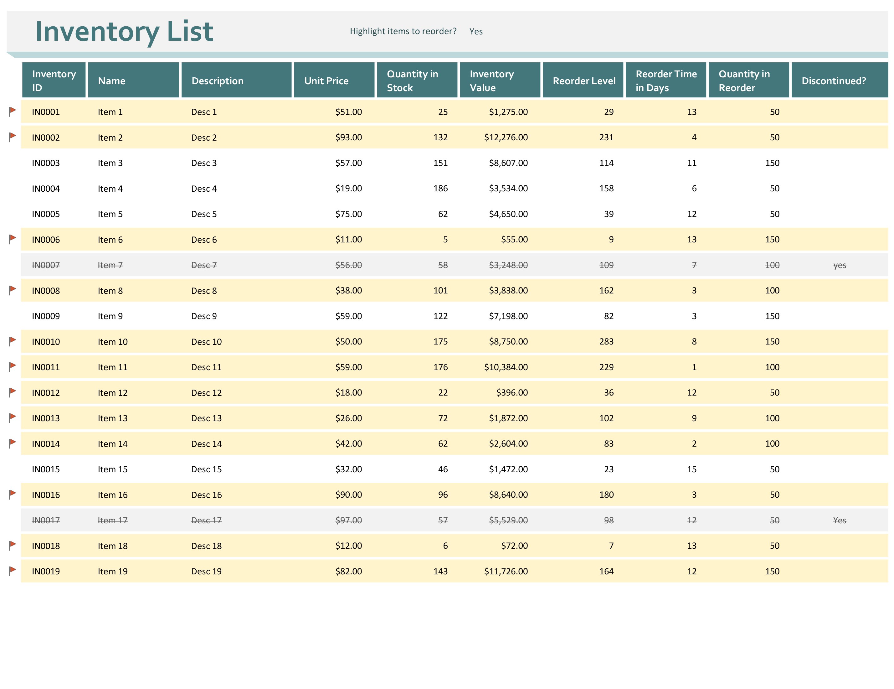 Printable Excel Inventory Template Inside Excel Inventory Template In Workshhet