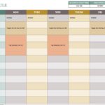 Printable Excel Schedule Template And Excel Schedule Template In Workshhet