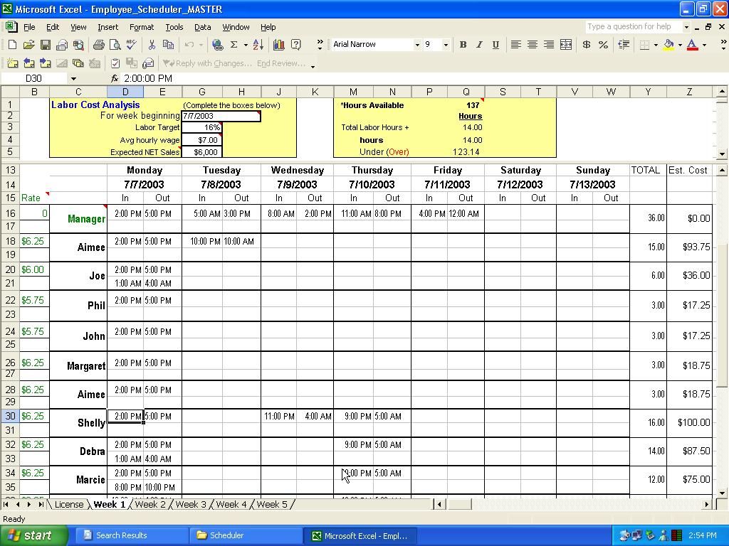 Printable Excel Spreadsheet Scheduling Employees Inside Excel Spreadsheet Scheduling Employees Letters