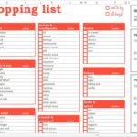 Printable Grocery List Template Excel In Grocery List Template Excel Examples