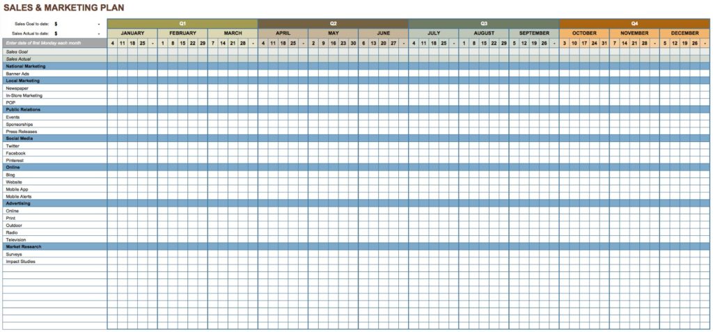 market research spreadsheet template