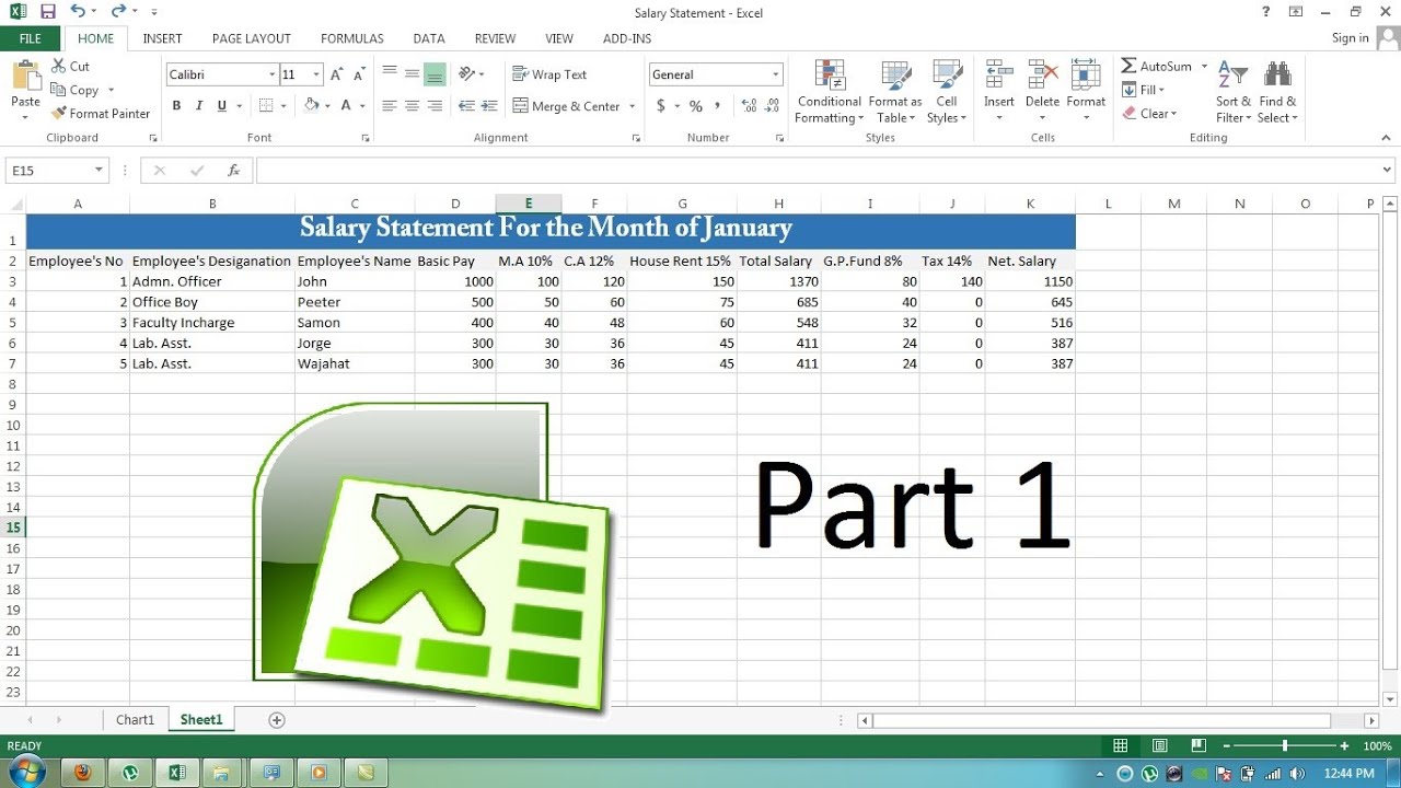 Printable Salary Statement Format In Excel And Salary Statement Format In Excel For Google Sheet