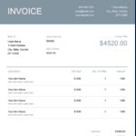 Printable Simple Invoice Template Excel Within Simple Invoice Template Excel In Workshhet