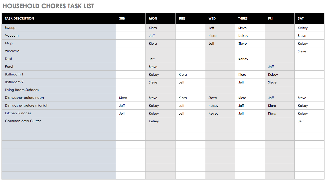 Printable Task List Template Excel Spreadsheet With Task List Template Excel Spreadsheet Download