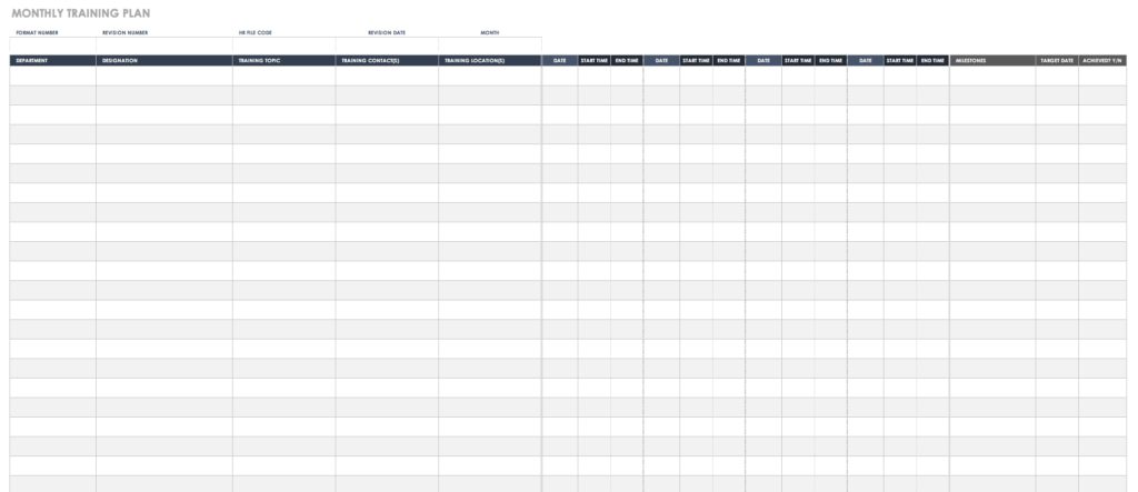 Training Record Format In Excel — excelguider.com