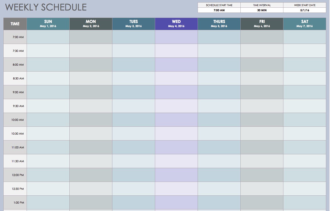 Printable Weekly Calendar Template Excel To Weekly Calendar Template Excel In Workshhet