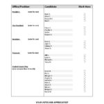 Sample Of Ballot Template Excel To Ballot Template Excel Sheet