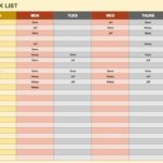 Sample Of Excel Weekly To Do List Template To Excel Weekly To Do List Template Format