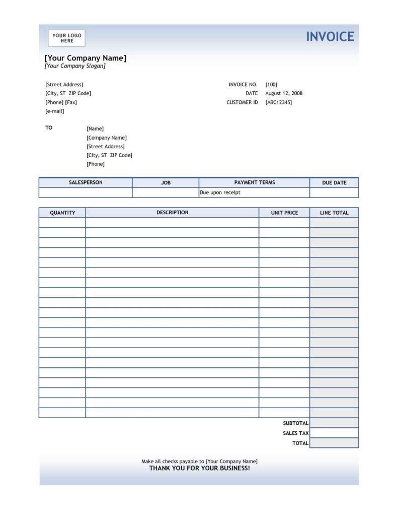 Sample Of Interior Design Invoice Template Excel With Interior Design Invoice Template Excel Document