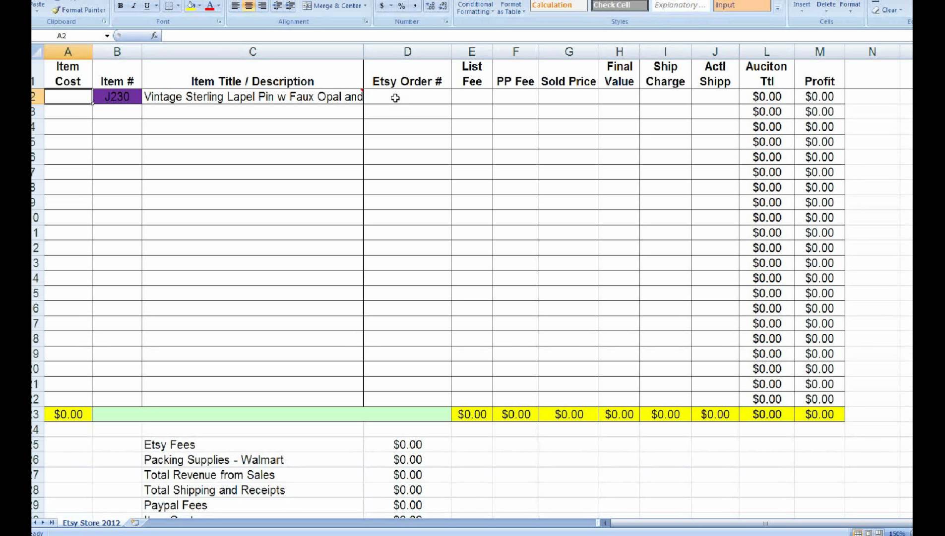 Sample Of Jewelry Inventory Excel Spreadsheet Within Jewelry Inventory Excel Spreadsheet Format