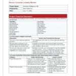 Sample Of Lessons Learned Template Excel Intended For Lessons Learned Template Excel For Free