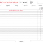 Sample Of Machine Maintenance Schedule Excel Template Within Machine Maintenance Schedule Excel Template In Excel