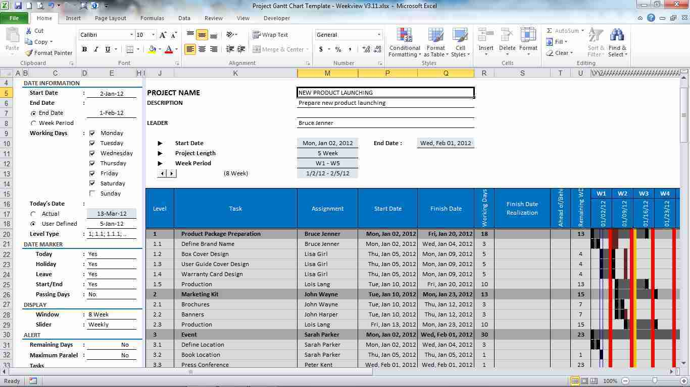 Sample Of Ms Excel Templates For Project Management With Ms Excel Templates For Project Management Free Download