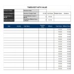 Sample Of Self Calculating Timesheet Excel Template Throughout Self Calculating Timesheet Excel Template Examples