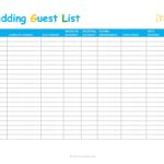 Sample Of Wedding Guest Excel Template And Wedding Guest Excel Template Document