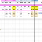 Sample Of Wedding Planning Excel Spreadsheet With Wedding Planning Excel Spreadsheet Templates