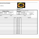 Samples Of Electrical Panel Schedule Template Excel Throughout Electrical Panel Schedule Template Excel In Workshhet