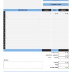 Samples Of General Invoice Template Excel With General Invoice Template Excel Form