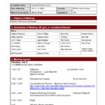 Samples Of Meeting Minutes Template Excel To Meeting Minutes Template Excel For Free