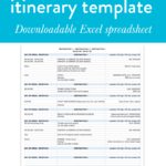 Samples Of Travel Itinerary Template Excel Inside Travel Itinerary Template Excel Examples