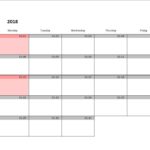 Simple 2018 Excel Calendar Template Throughout 2018 Excel Calendar Template In Workshhet
