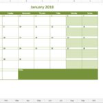 Simple 2018 Monthly Calendar Template Excel Within 2018 Monthly Calendar Template Excel Download For Free