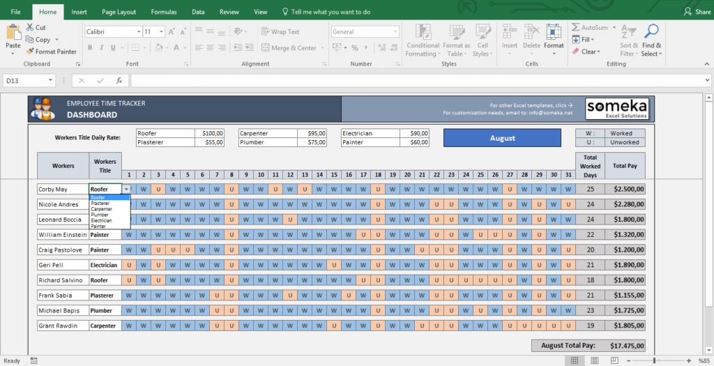 Excel Payroll Spreadsheet — excelguider.com