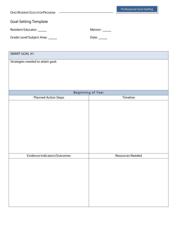 Goal Setting Template Excel — excelguider.com