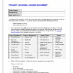 Simple Lessons Learned Template Excel Throughout Lessons Learned Template Excel Examples