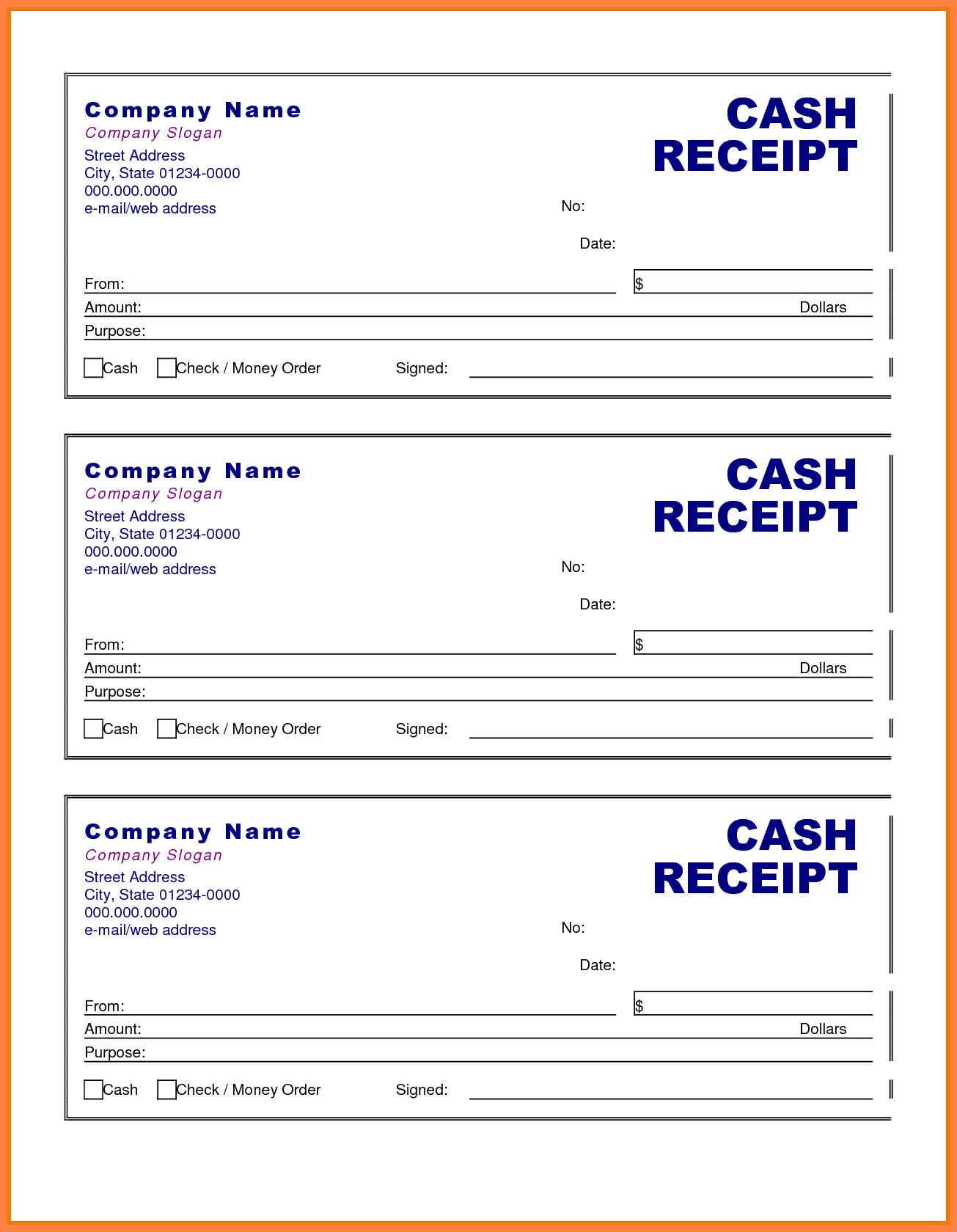 Simple Money Receipt Format In Excel For Money Receipt Format In Excel Format