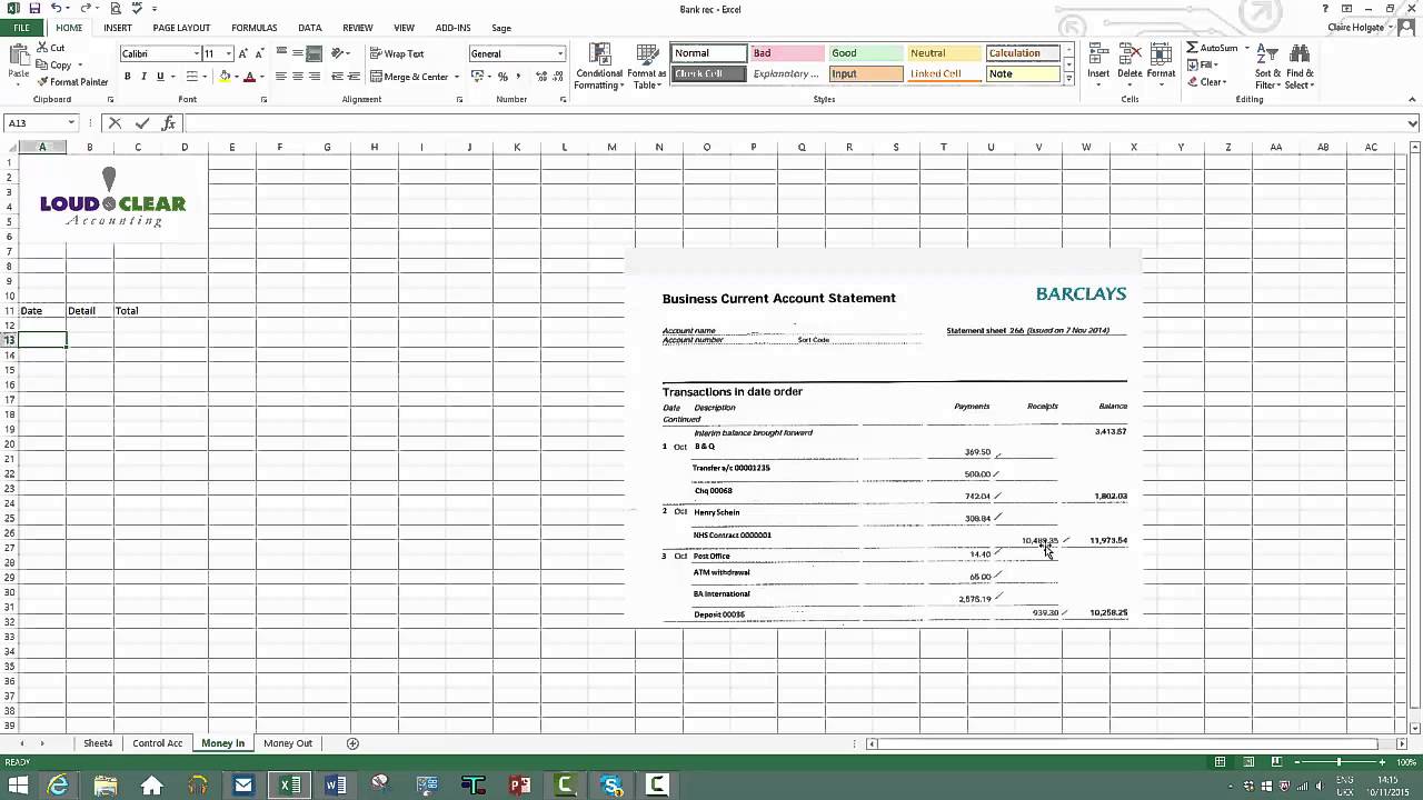 Simple Reconciliation Template In Excel Intended For Reconciliation Template In Excel Document