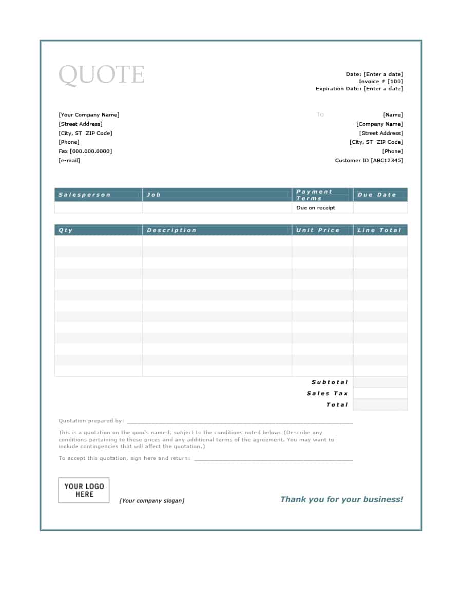 Simple Request For Quote Template Excel In Request For Quote Template Excel Sheet