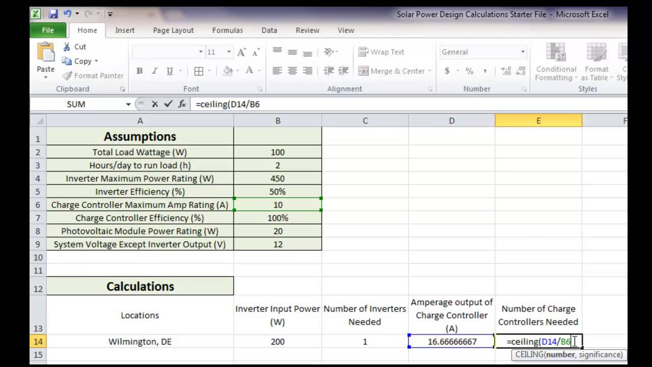 Simple Solar Power Calculator Spreadsheet Within Solar Power Calculator Spreadsheet Format