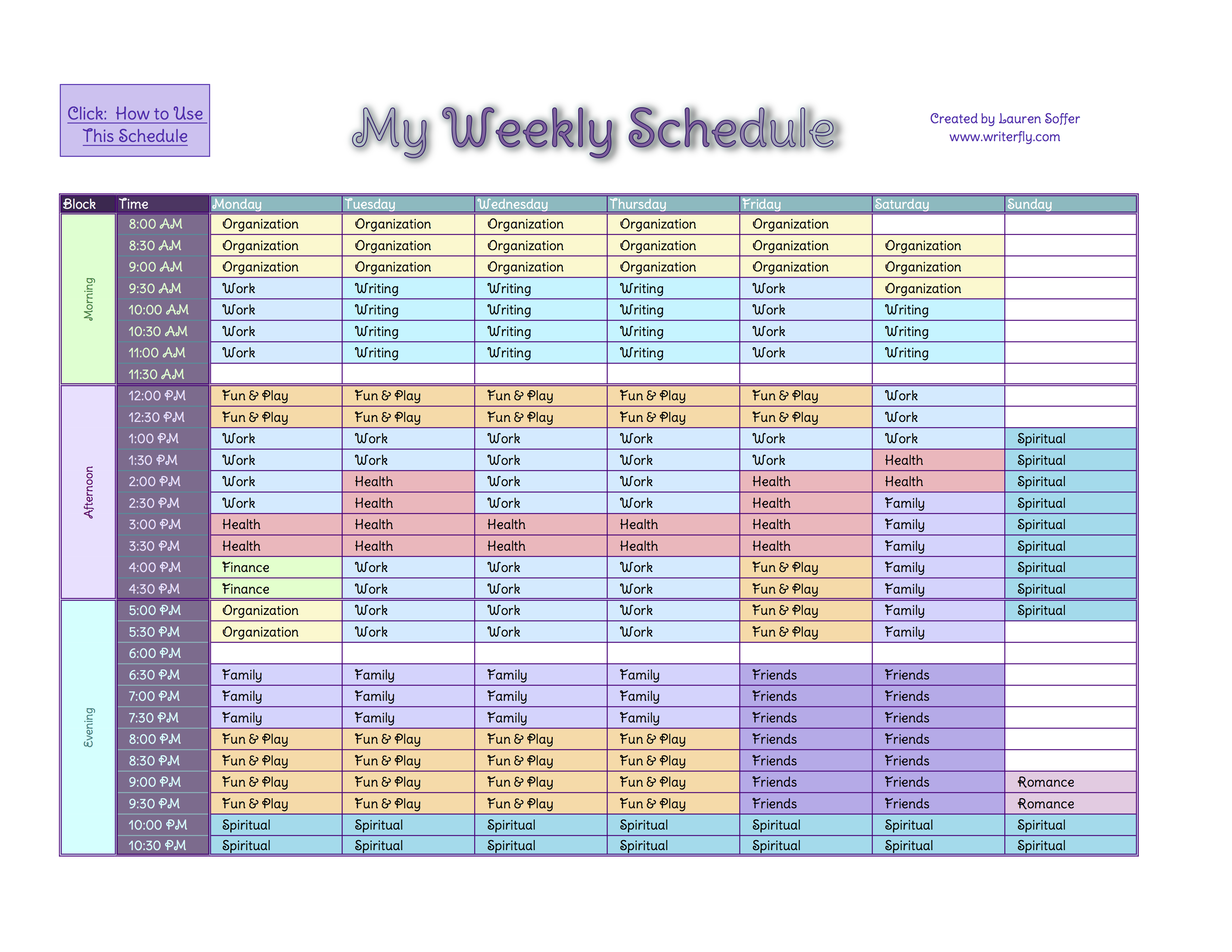 Simple Weekly Planner Template Excel Intended For Weekly Planner Template Excel For Google Spreadsheet