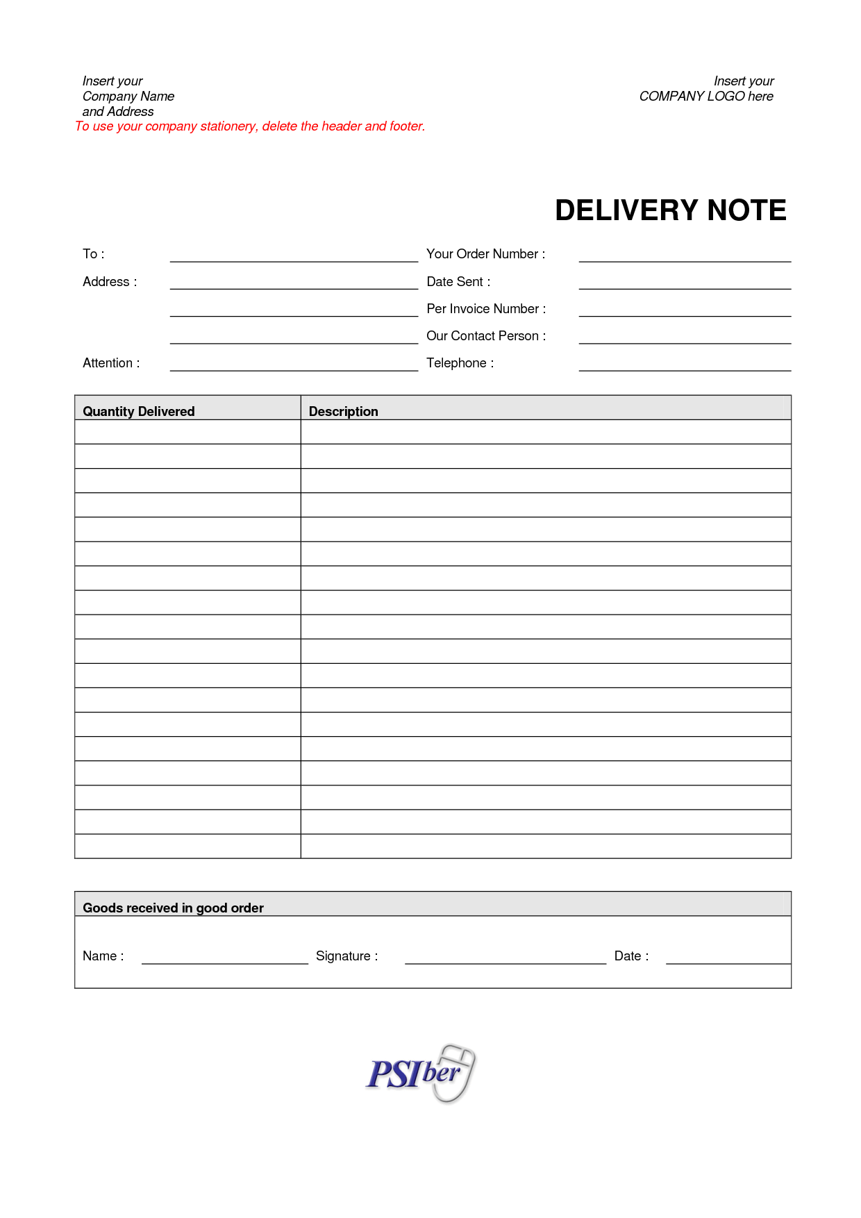 Template For Delivery Order Format In Excel To Delivery Order Format In Excel Download
