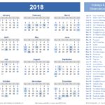 Template For Excel Calendar Template 2018 With Holidays To Excel Calendar Template 2018 With Holidays Examples
