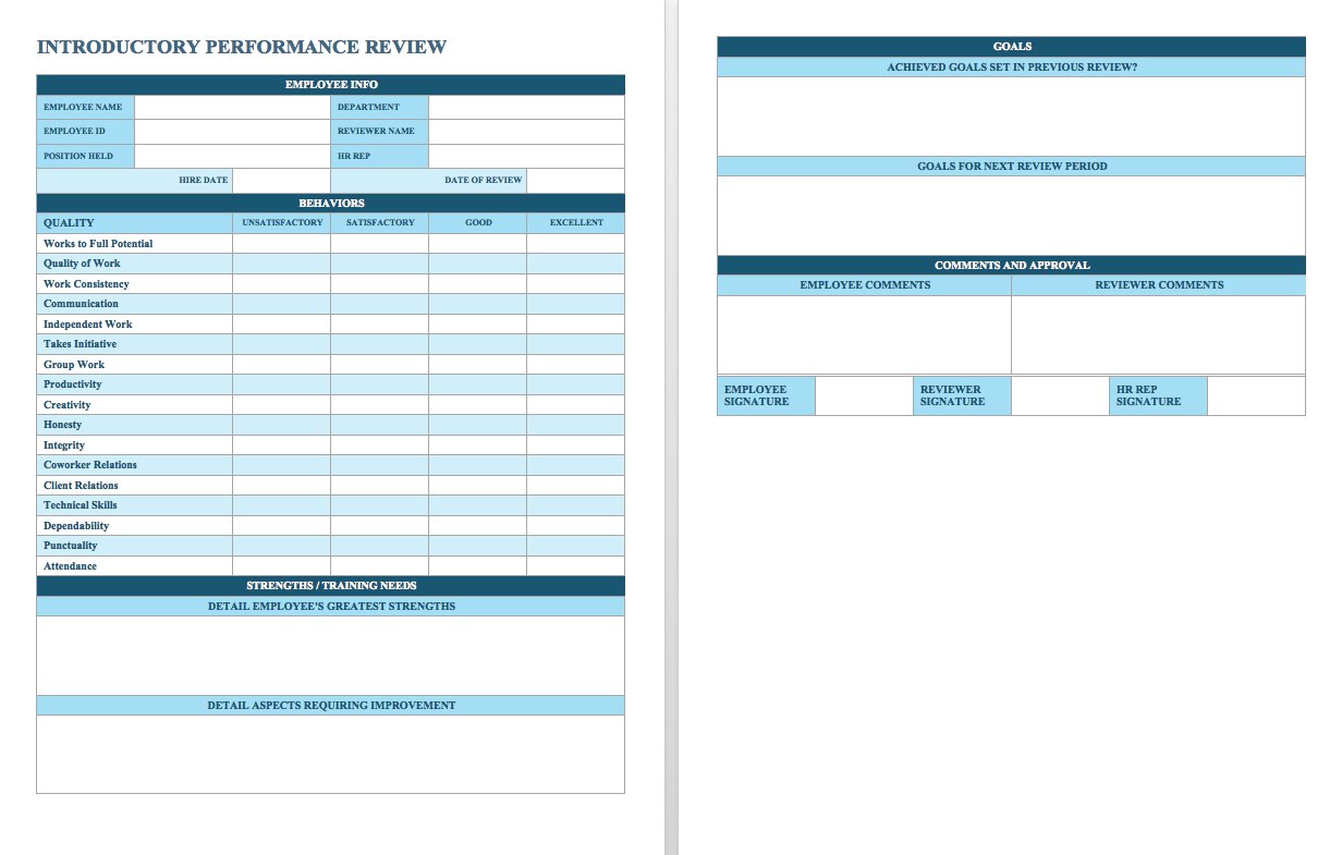 Templates For Employee Evaluation Template Excel For Employee Evaluation Template Excel For Personal Use