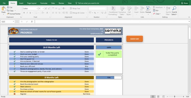 Excel Checklist Template —