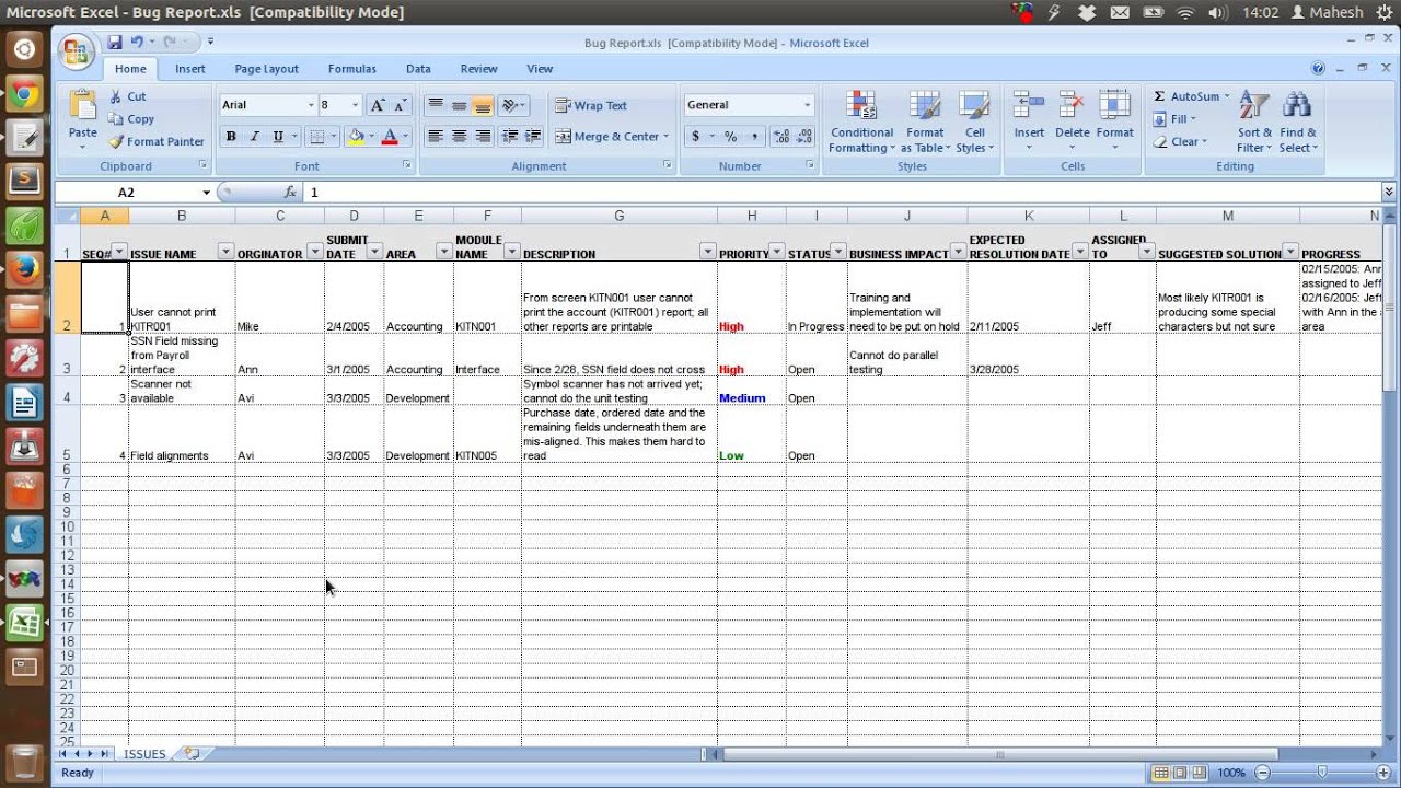 Templates for Issue Tracking Template Excel intended for Issue Tracking Template Excel in Workshhet