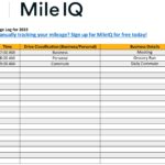 Templates For Mileage Template Excel Intended For Mileage Template Excel Document
